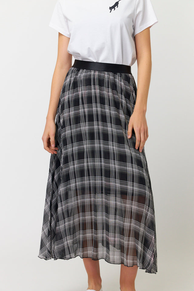 Sheer plaid skirt